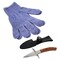 Potted Pans Oyster Shucking Kit with Gloves 6.5in Steel Oyster Knife with Pouch